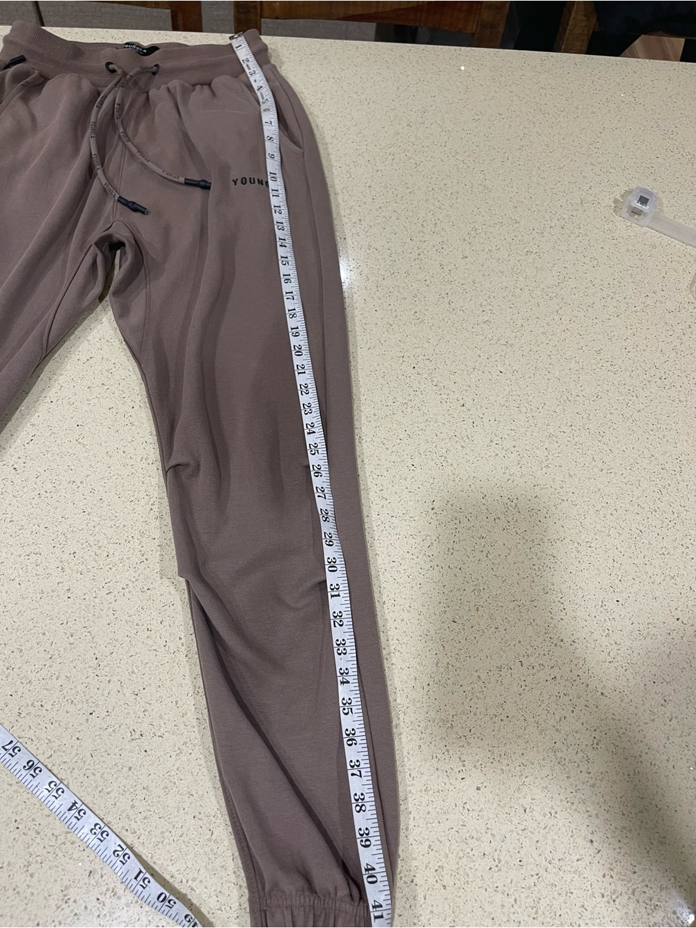 YoungLA Men's Taupe-Brown Joggers with Drawstring - Picture 5 of 8